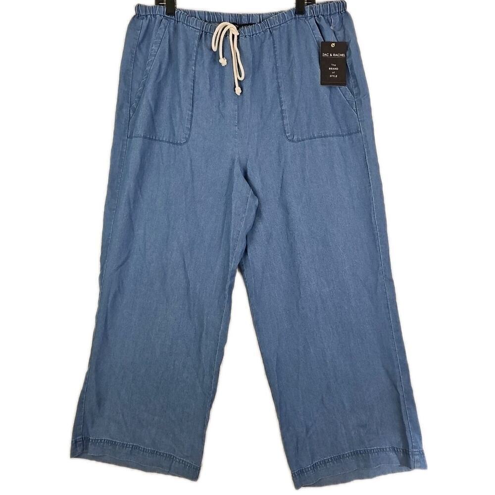Zac & Rachel ~Woman Size XL~ Light Blue Wide Leg Summer Pants NWT.
